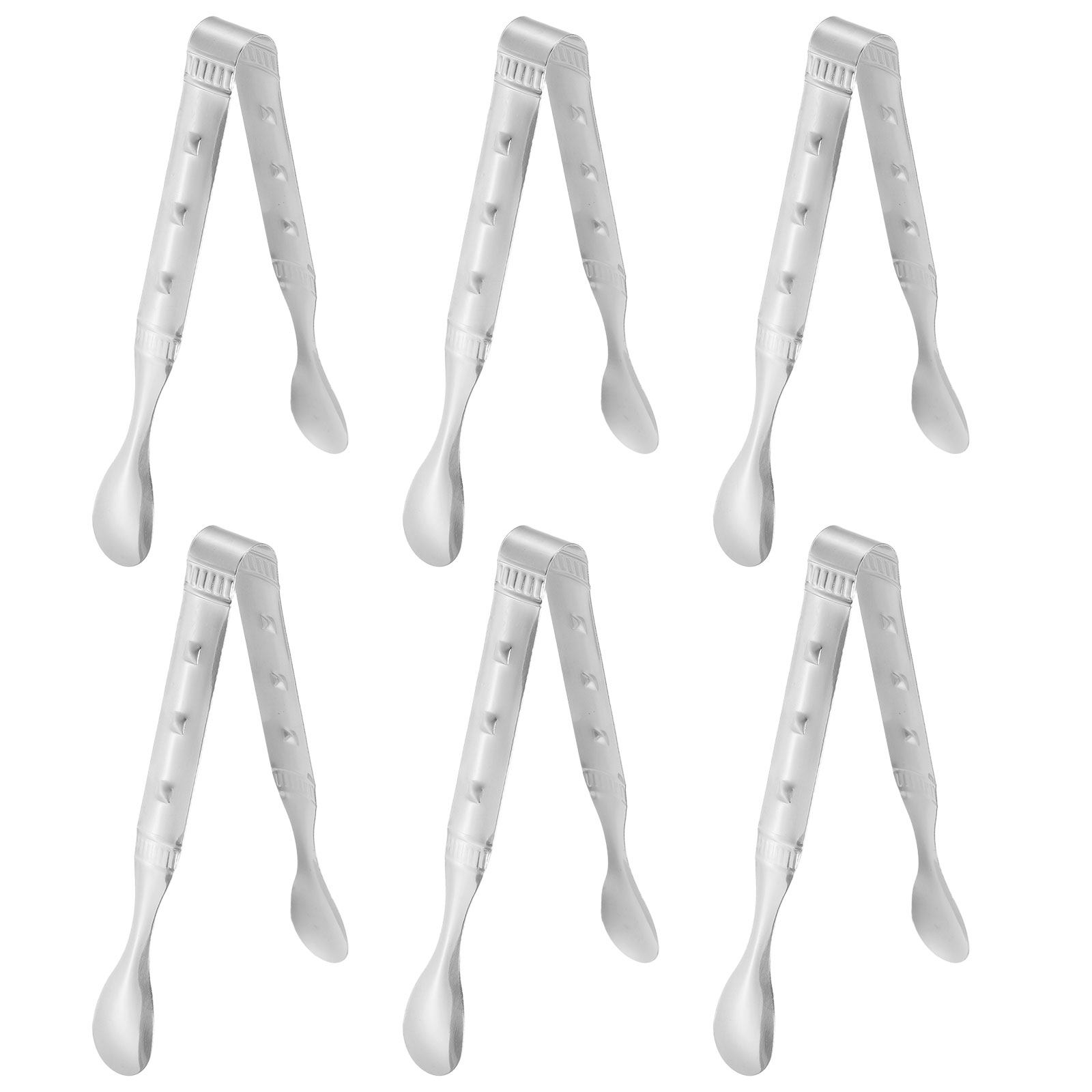 6Pcs Stainless Steel Food Tong - Coffee Tea Sugar ulasan dan harga