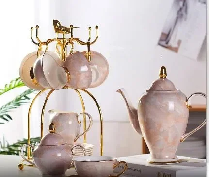Marble Bone China Coffee Set M - Coffee Tea Sugar ulasan dan harga