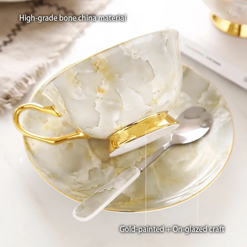 Marble Bone China Coffee Set M - Coffee Tea Sugar ulasan dan harga