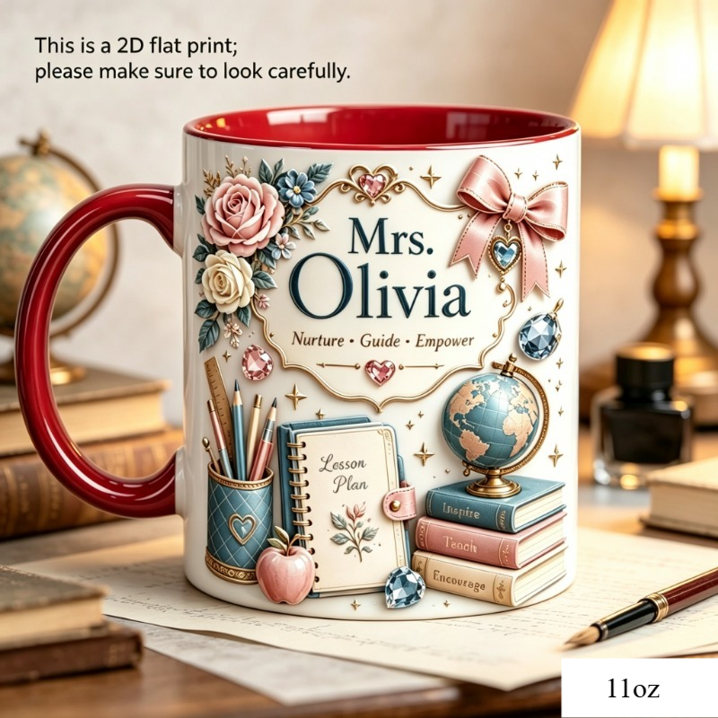 Personalized Teacher Theme Cer - Coffee Tea Name ulasan dan harga